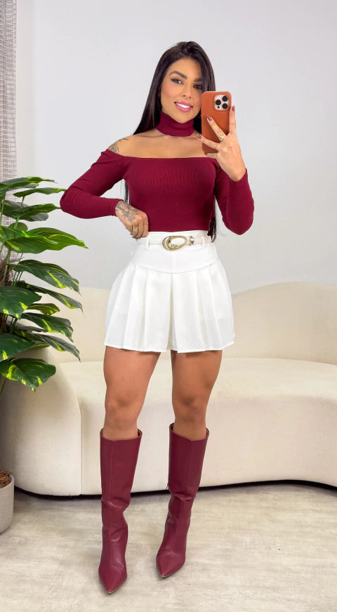 Short Saia Ana Helena - Branco