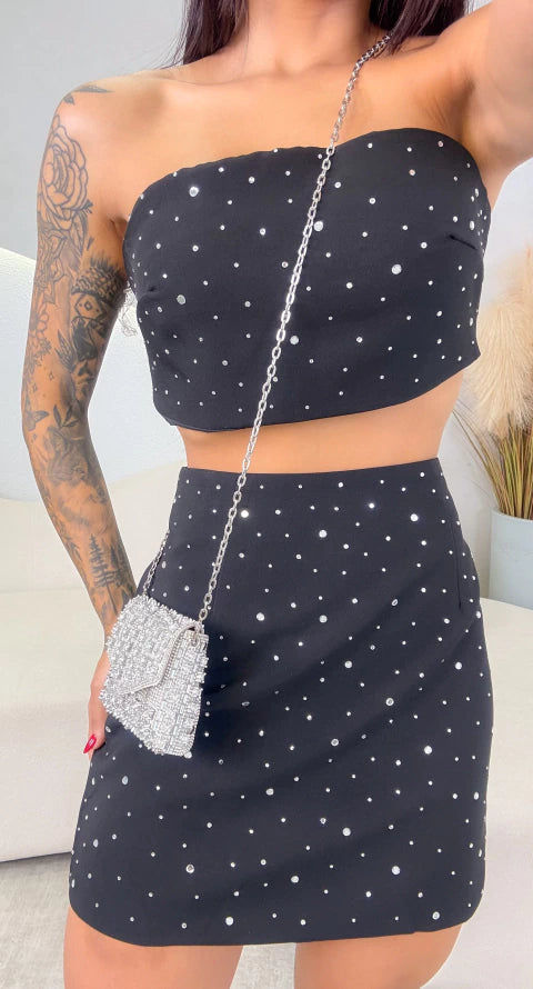 Cropped Brilho Junia - Preto