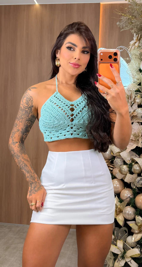 Cropped Tricot Amora - Verde