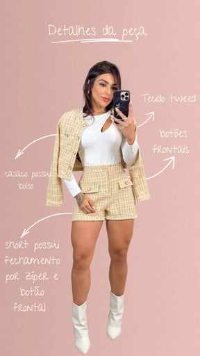 Conjunto Tweed Olivia - Bege