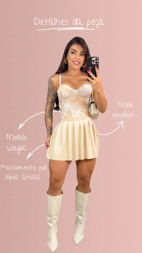 Saia Courino Vitória - Bege