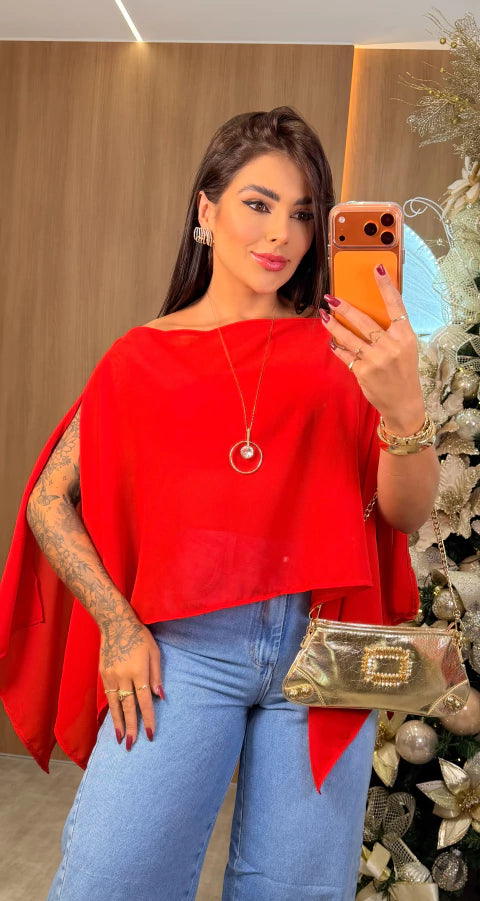 Cropped Bata Arya - Vermelho