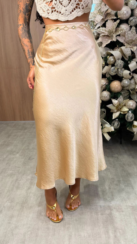 Saia Cetim Aurora Bege