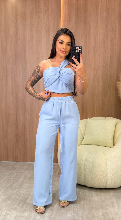 Conjunto Alfaiataria Emanuelly - Azul