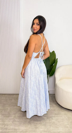 Vestido Alessandra - Azul Estampado