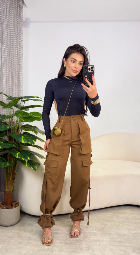Calça Cargo Diana - Marrom