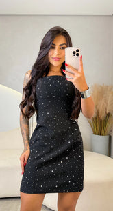 Vestido Brilho Valentina - Preto