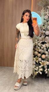 Saia Tricot Lua - Bege