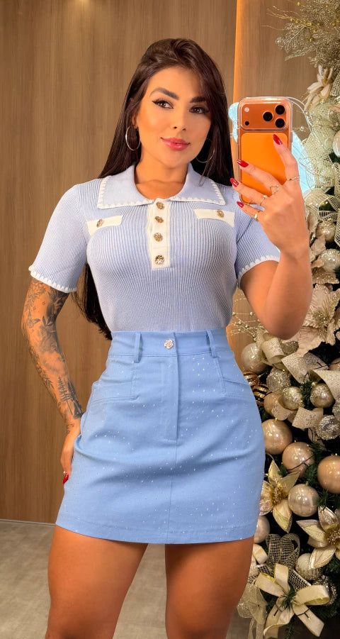 Blusa Tricot Elisa - Azul