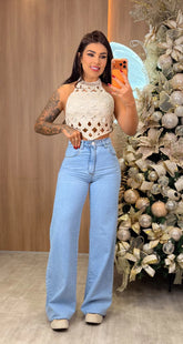 Calça Jeans Wide Leg Valéria